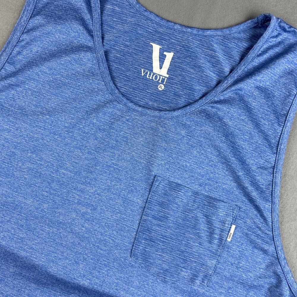 Vuori Men's Tradewind Performance Tank Top Blue Pocket Size XL